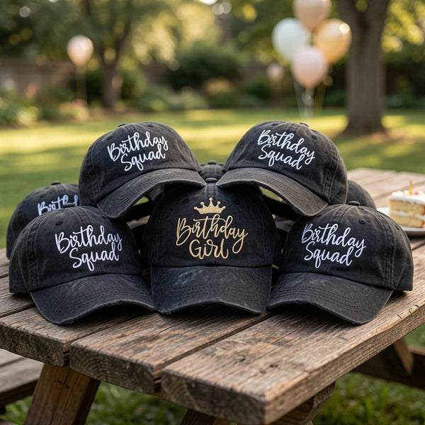 Birthday Girl Embroidered Hat, Matching Birthday Party Baseball Cap, Girls Celebration Gift