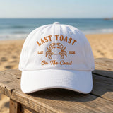 Custom Beach Bachelorette Hat Last Toast On The Coast Embroidered Baseball Cap Personalized Vintage Dad Hat Nautical Party Gift Custom