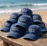 Custom Beach Life Hat Embroidered Wave Baseball Cap Personalized Vintage Black Dad Hat Summer Vacation Gift Custom Text Ocean Trucker Cap