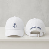 Personalized Anchor Embroidered Hat, Custom Text Nautical Baseball Cap, Bachelorette Beach Gift