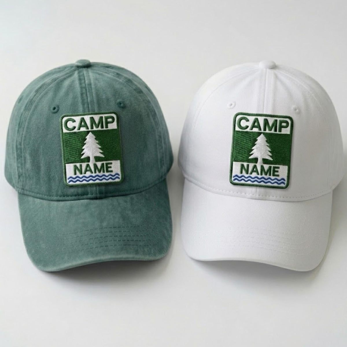 Custom Camp Name Embroidered Hat, Personalized Vintage Washed Cotton Baseball Cap, Outdoor Gift