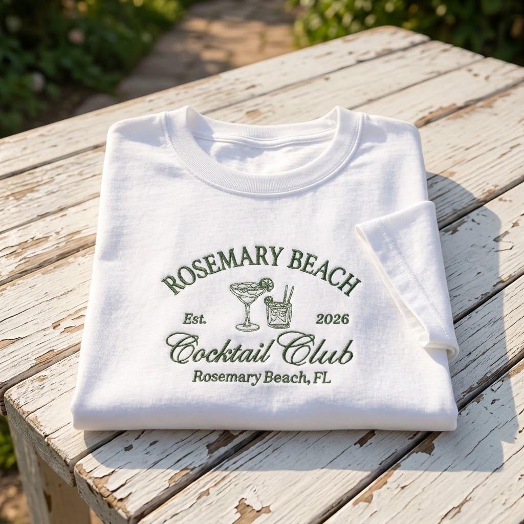 Custom Cocktail Club Shirt, Personalized Rosemary Beach Girls Trip Matching Tee