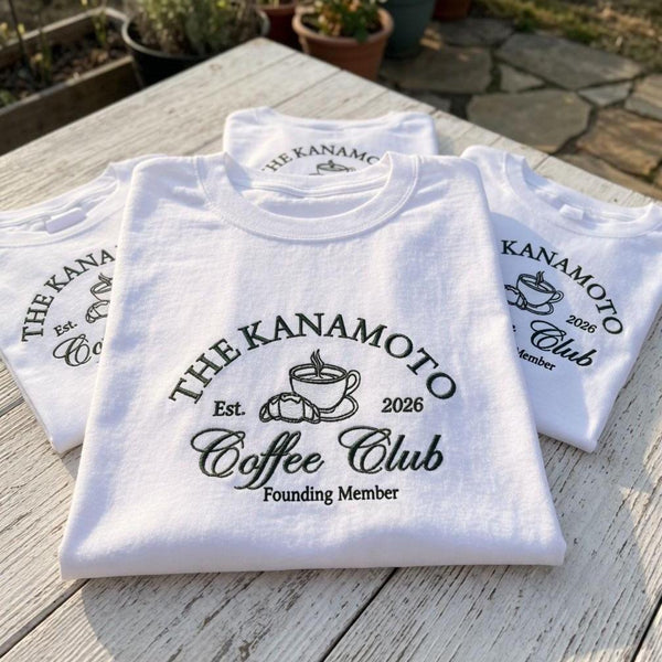 Custom Coffee Club Shirt, Personalized Family Name Est 2026 Matching Cafe Tee