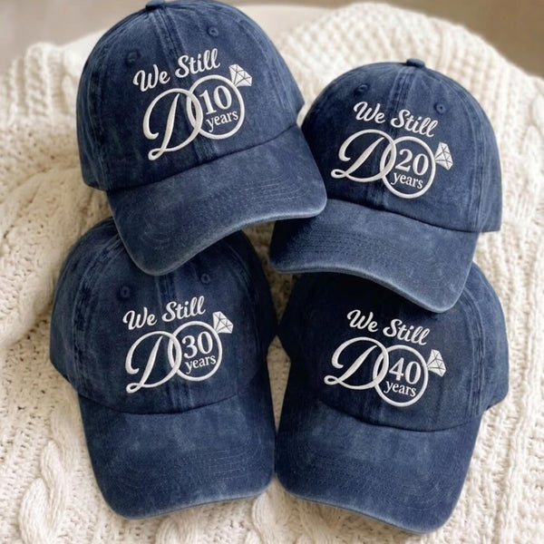 Custom Embroidered Washed Cotton Baseball Cap, Anniversary Gift, Personalized Dad Hat