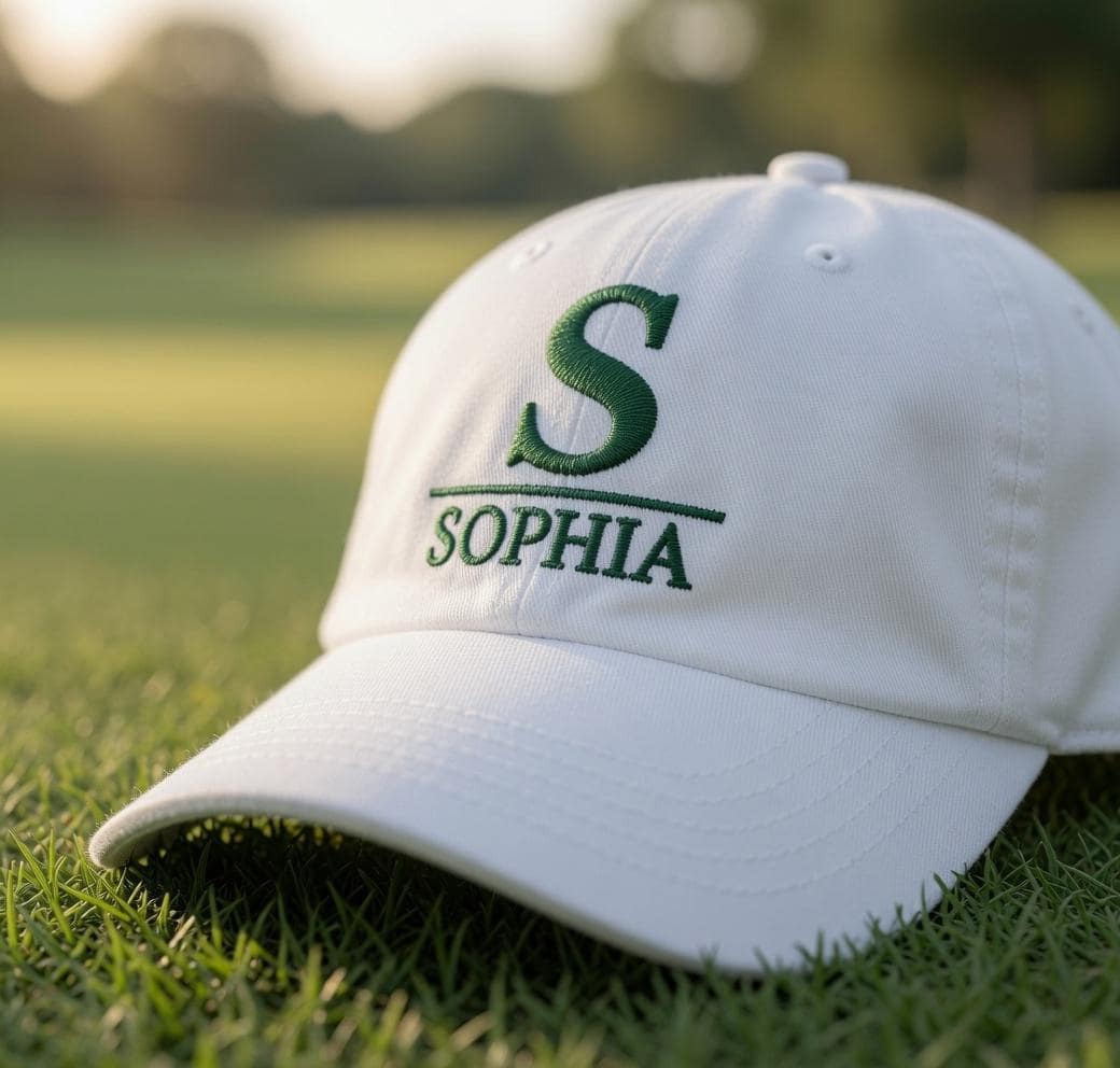 Custom Name Golf Embroidered Hat - Personalized Monogram Golfer Cap