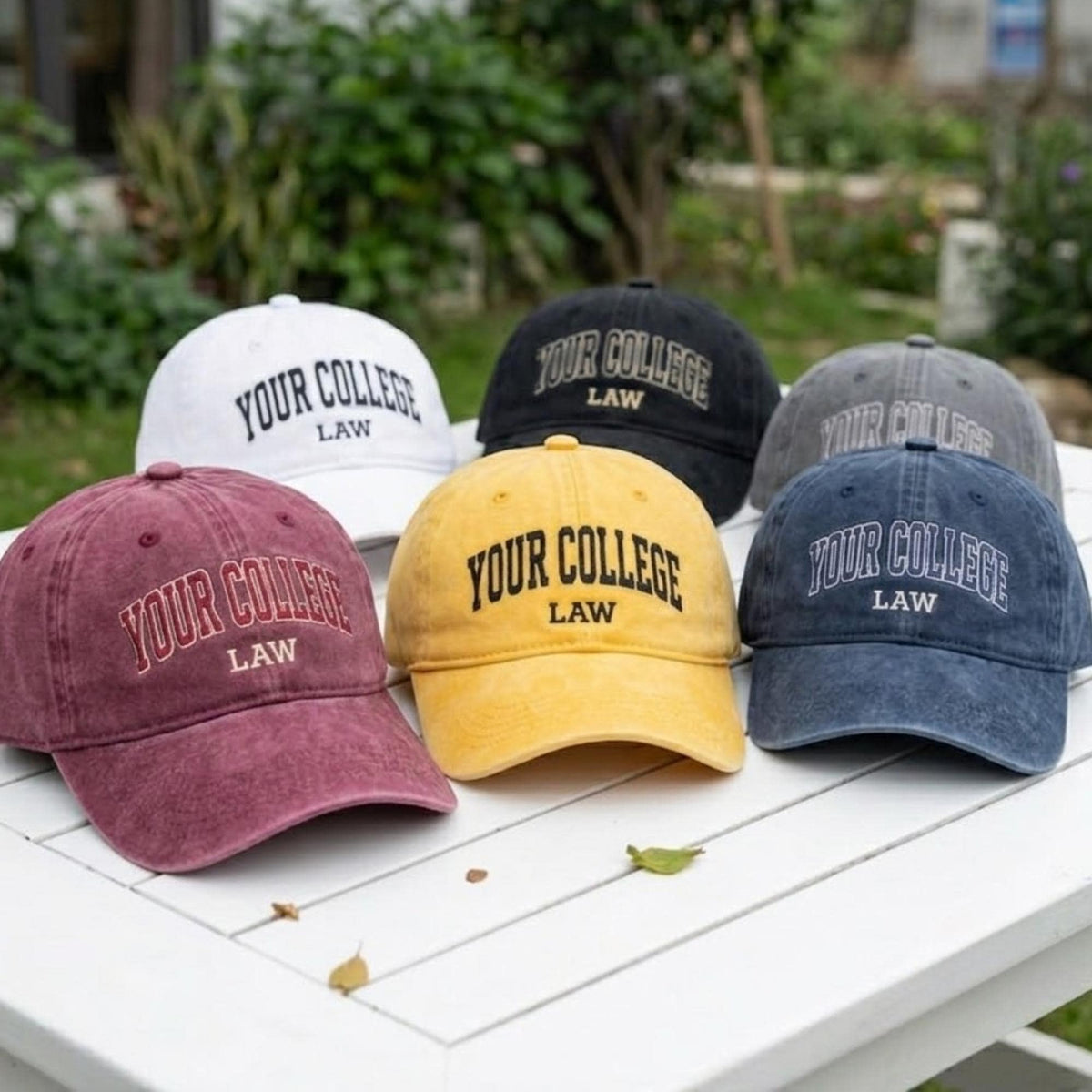 Custom College Law Embroidered Hat, Personalized University Cap, Law Student Gift, Embroidered Varsity Hat, Law School Gift, Graduation Cap