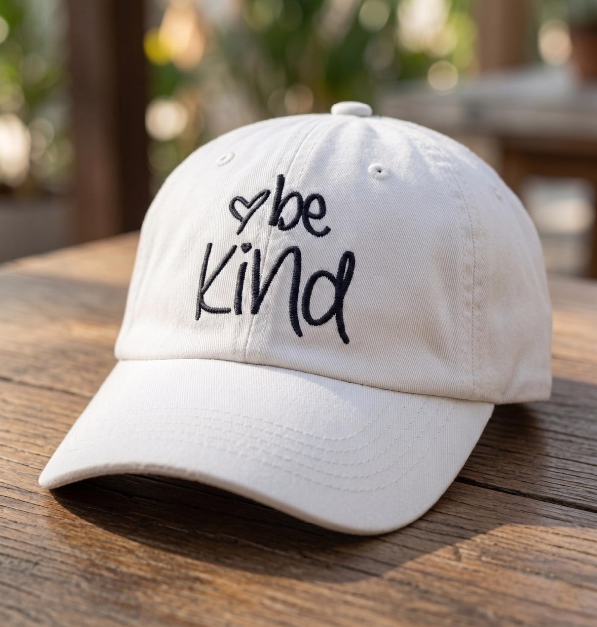 Be Kind Hat With Side Name Custom Embroidered Happy Face Baseball Cap Personalized Kindness Gift Vintage Washed Cotton Dad Cap