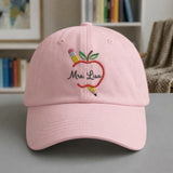 Personalized Apple Pencil Teacher Hat, Custom Embroidered Baseball Cap, Back to School Gift