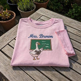 Custom Duck Teacher Shirt, Embroidered Blackboard Back to School Personalized Tee
