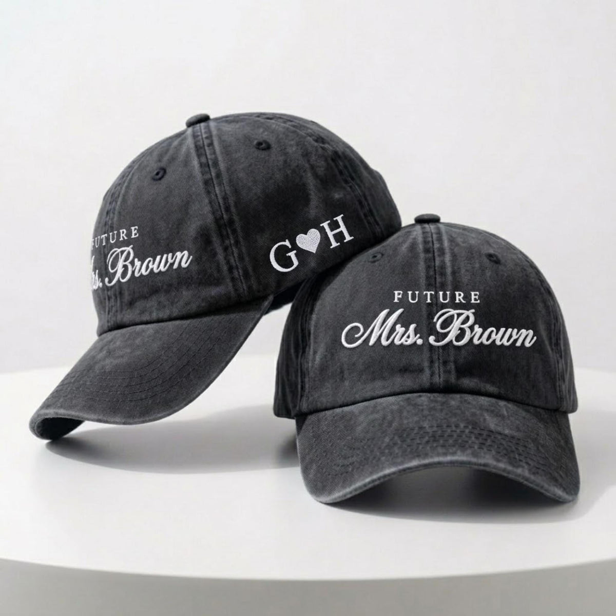Personalized Future Mrs Embroidered Cotton Cap, Custom Bride Baseball Hat