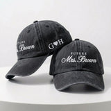 Personalized Future Mrs Embroidered Cotton Cap, Custom Bride Baseball Hat