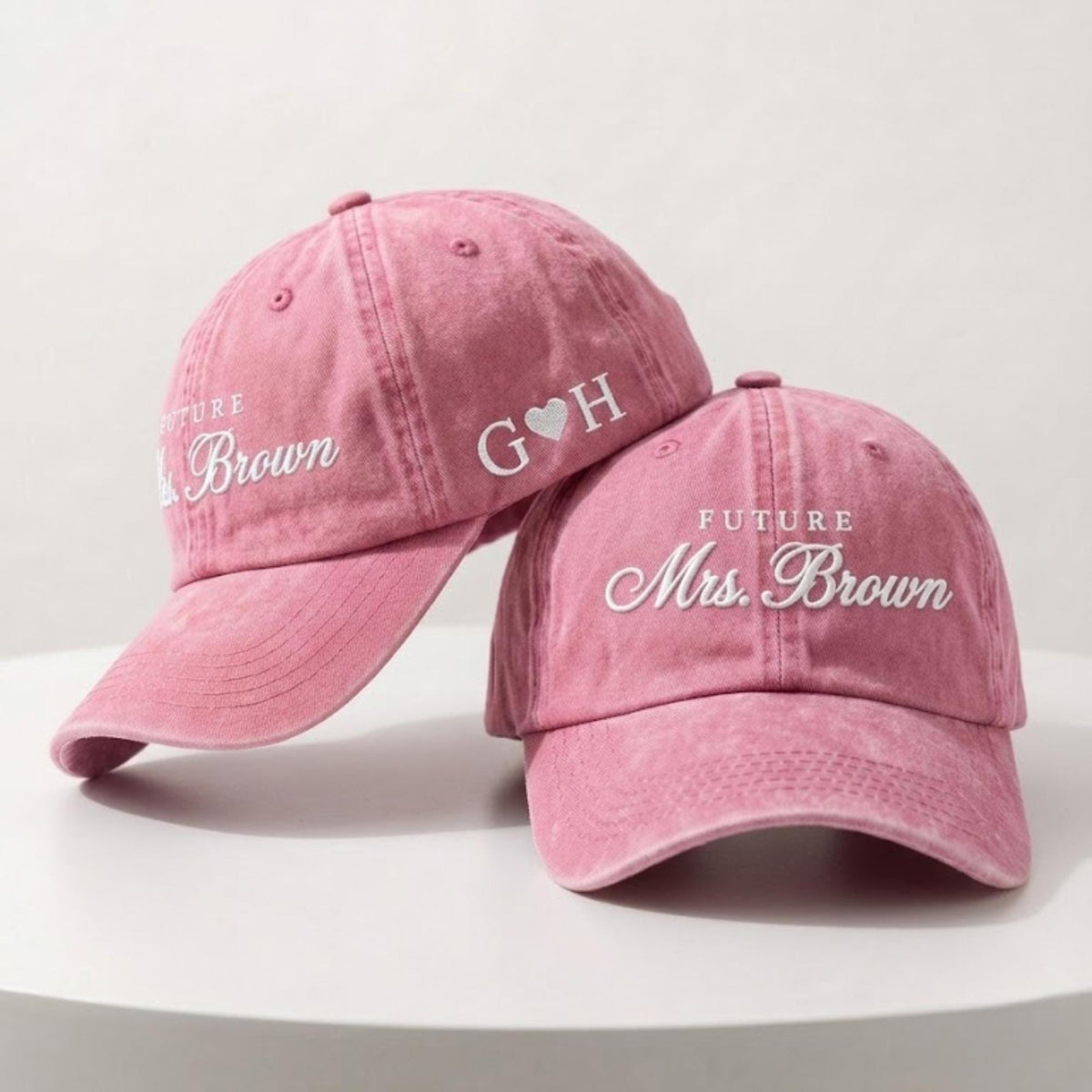 Personalized Future Mrs Embroidered Cotton Cap, Custom Bride Baseball Hat