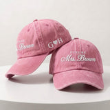 Personalized Future Mrs Embroidered Cotton Cap, Custom Bride Baseball Hat