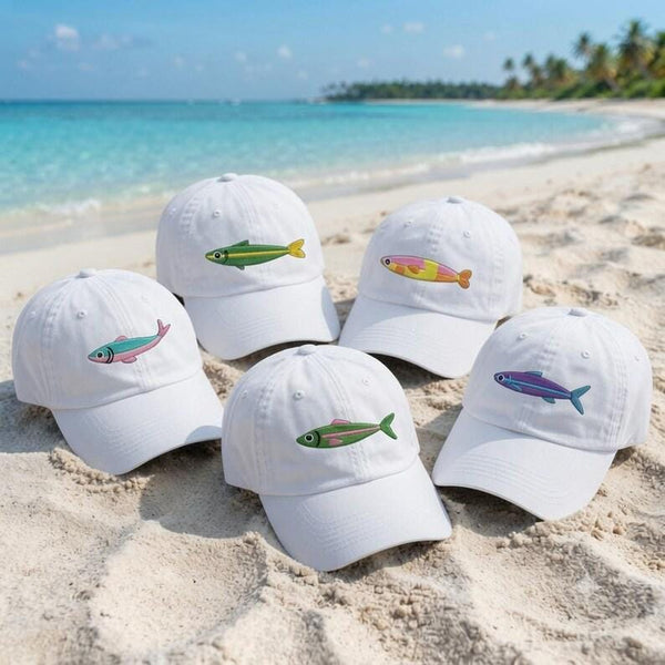 Personalized Fish Embroidered Hat, Custom Coastal Bass Baseball Cap, Fishing Gift for Dad