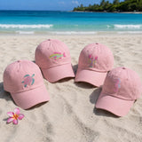 Sea Life Embroidered Baseball Cap, Minimalist Turtle Fish Lobster Seahorse Hat, Outdoor Adventure Gift, dad hat