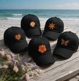 Orange Fruit Embroidered Hat, Retro Seashell Butterfly Floral Baseball Cap, Beach Vacation Gift, Aesthetic Summer Hat