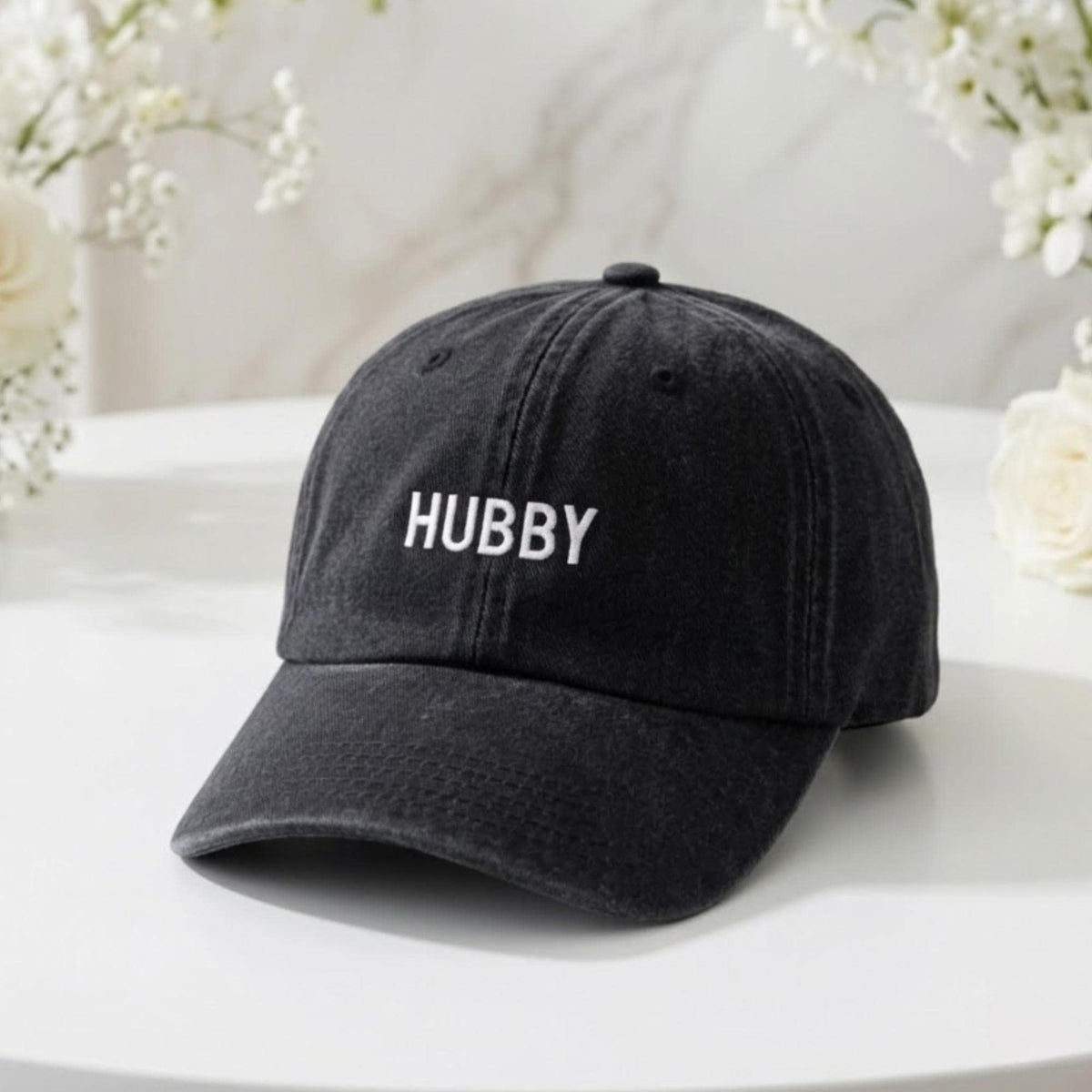 Matching Bride Groom Embroidered Hats, Custom Wedding Couple Washed Cotton Baseball Caps