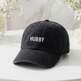 Matching Bride Groom Embroidered Hats, Custom Wedding Couple Washed Cotton Baseball Caps