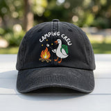 Camping Duck Goose Embroidered Hat, Marshmallow Campfire Baseball Cap, Outdoor Gift