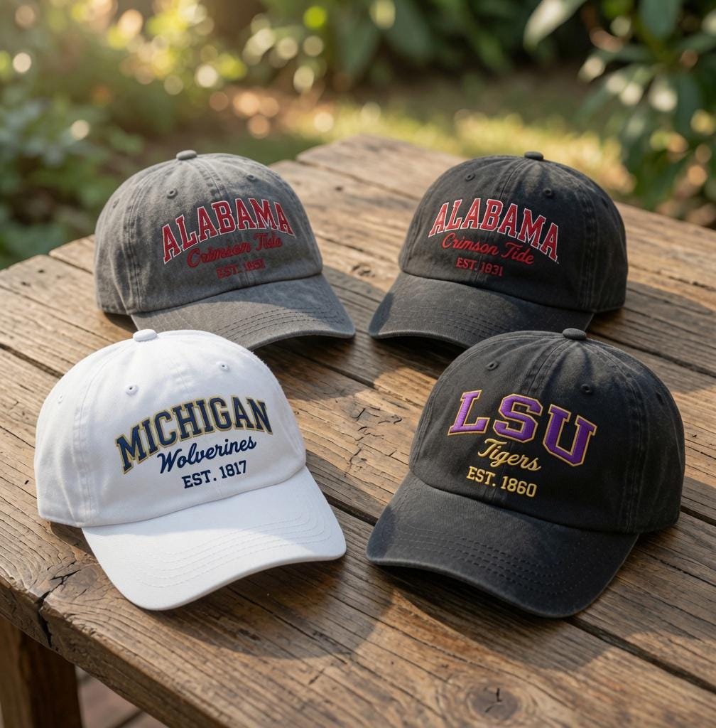 Custom College Hat, Embroidered University Cap, Personalized Sports Team Hat, Vintage Collegiate Dad Hat, Game Day Apparel, Custom Mascot