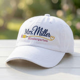 Custom Teacher Hat, Personalized Kindergarten Cap, Embroidered Name Hat, Back to School Teacher , Cute Teacher Cap, Custom School Staff Hat