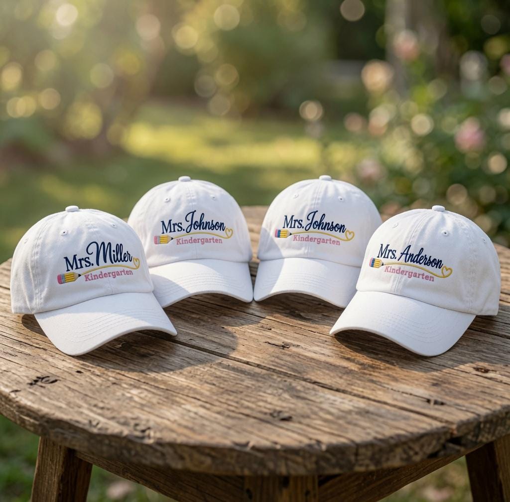 Custom Teacher Hat, Personalized Kindergarten Cap, Embroidered Name Hat, Back to School Teacher , Cute Teacher Cap, Custom School Staff Hat