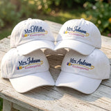Custom Teacher Hat, Personalized Kindergarten Cap, Embroidered Name Hat, Back to School Teacher , Cute Teacher Cap, Custom School Staff Hat