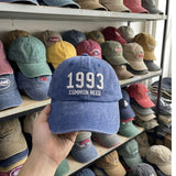 Personalized Birth Year Embroidered Hat, Custom Birthday Washed Cotton Dad Cap
