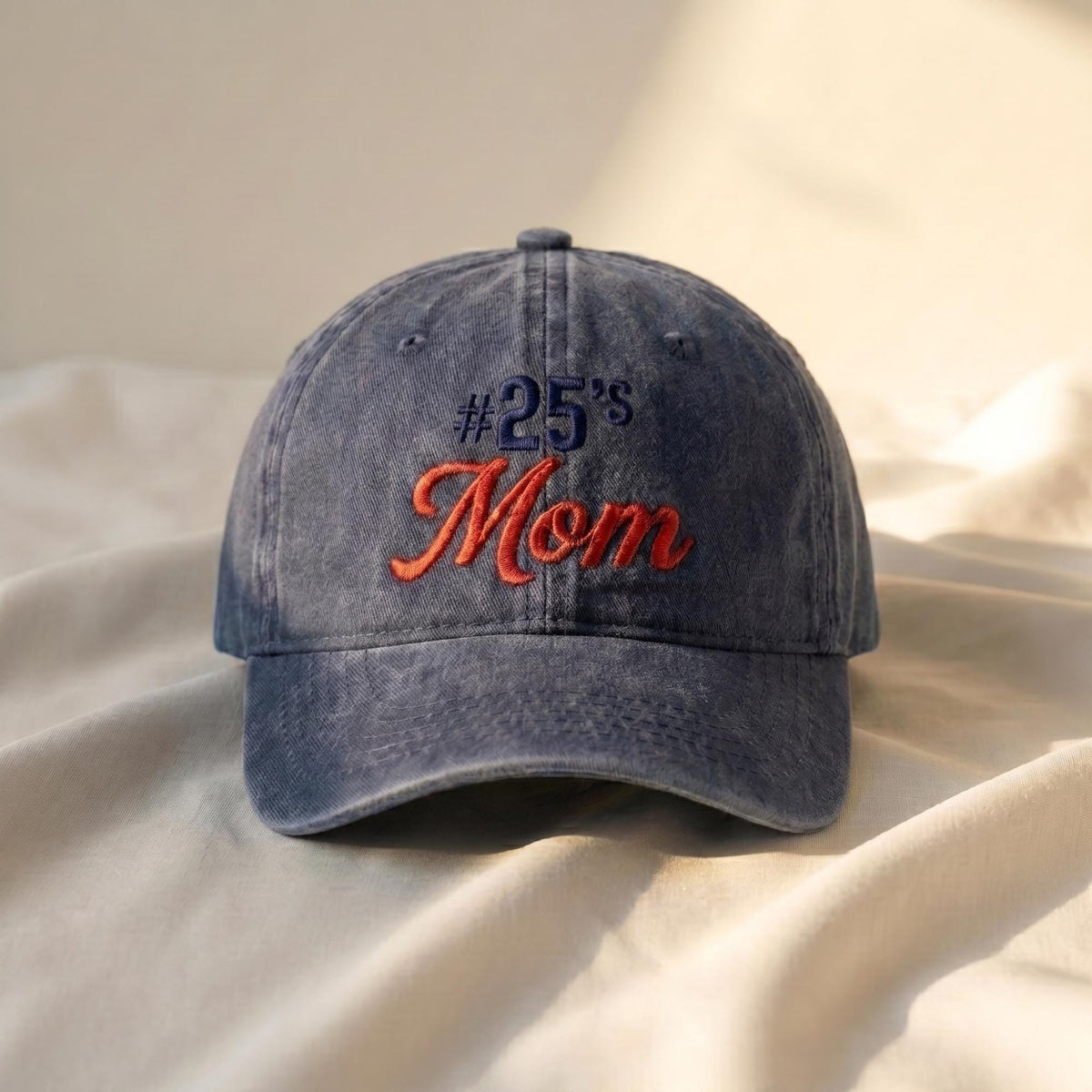 Personalized Sports Mom Embroidered Hat, Custom Jersey Number Baseball Cap, Game Day Gift
