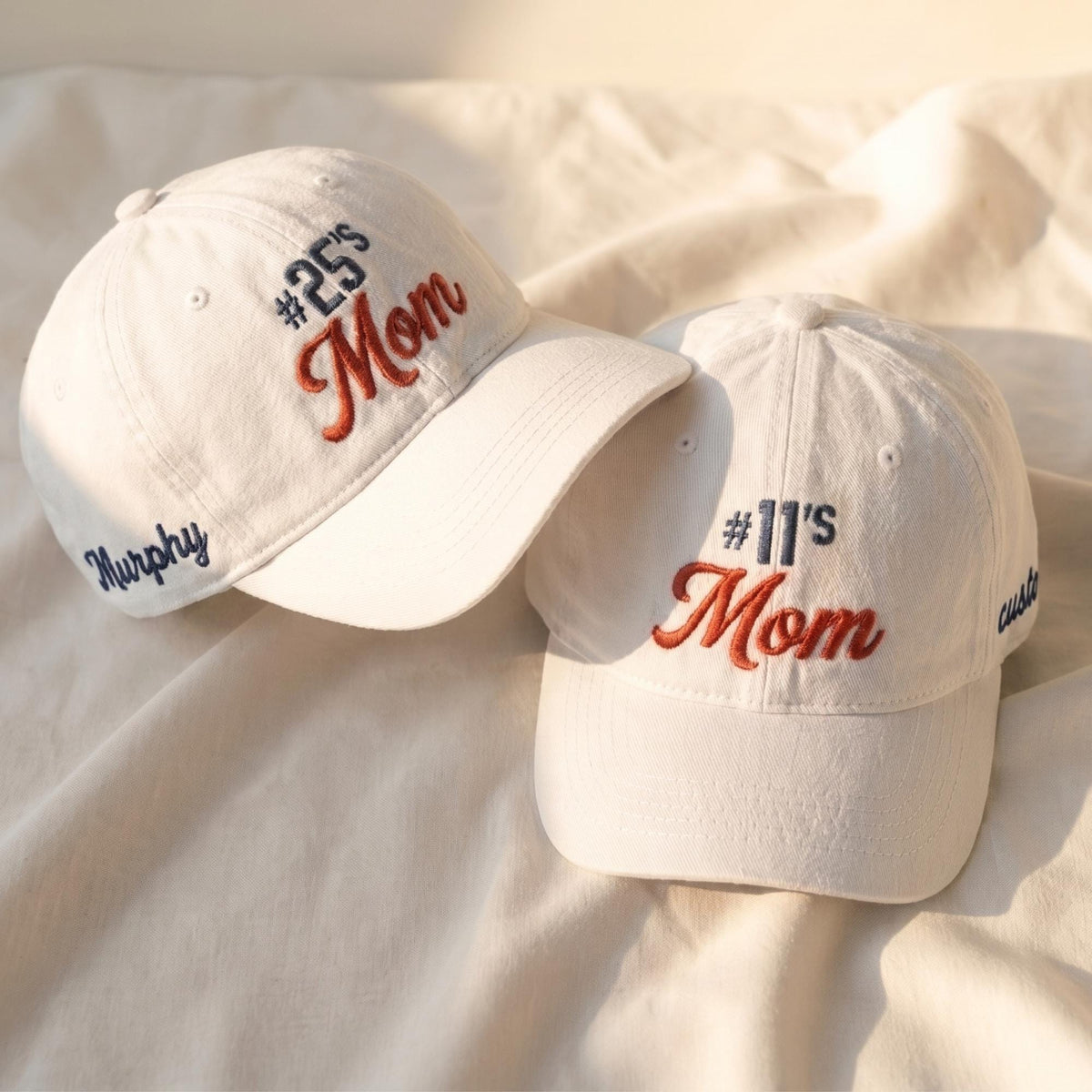 Personalized Sports Mom Embroidered Hat, Custom Jersey Number Baseball Cap, Game Day Gift
