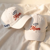 Personalized Sports Mom Embroidered Hat, Custom Jersey Number Baseball Cap, Game Day Gift
