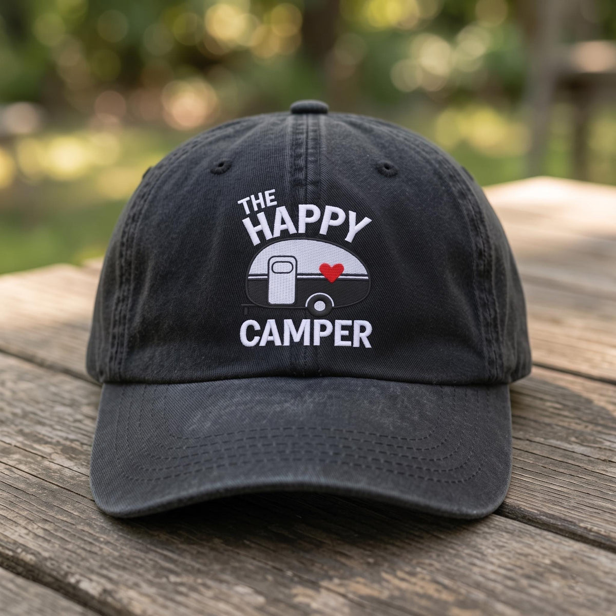 The Happy Camper Hat Custom Embroidered Camping Baseball Cap Personalized Camper Van Gift Retro Road Trip Hats Family Matching Caps