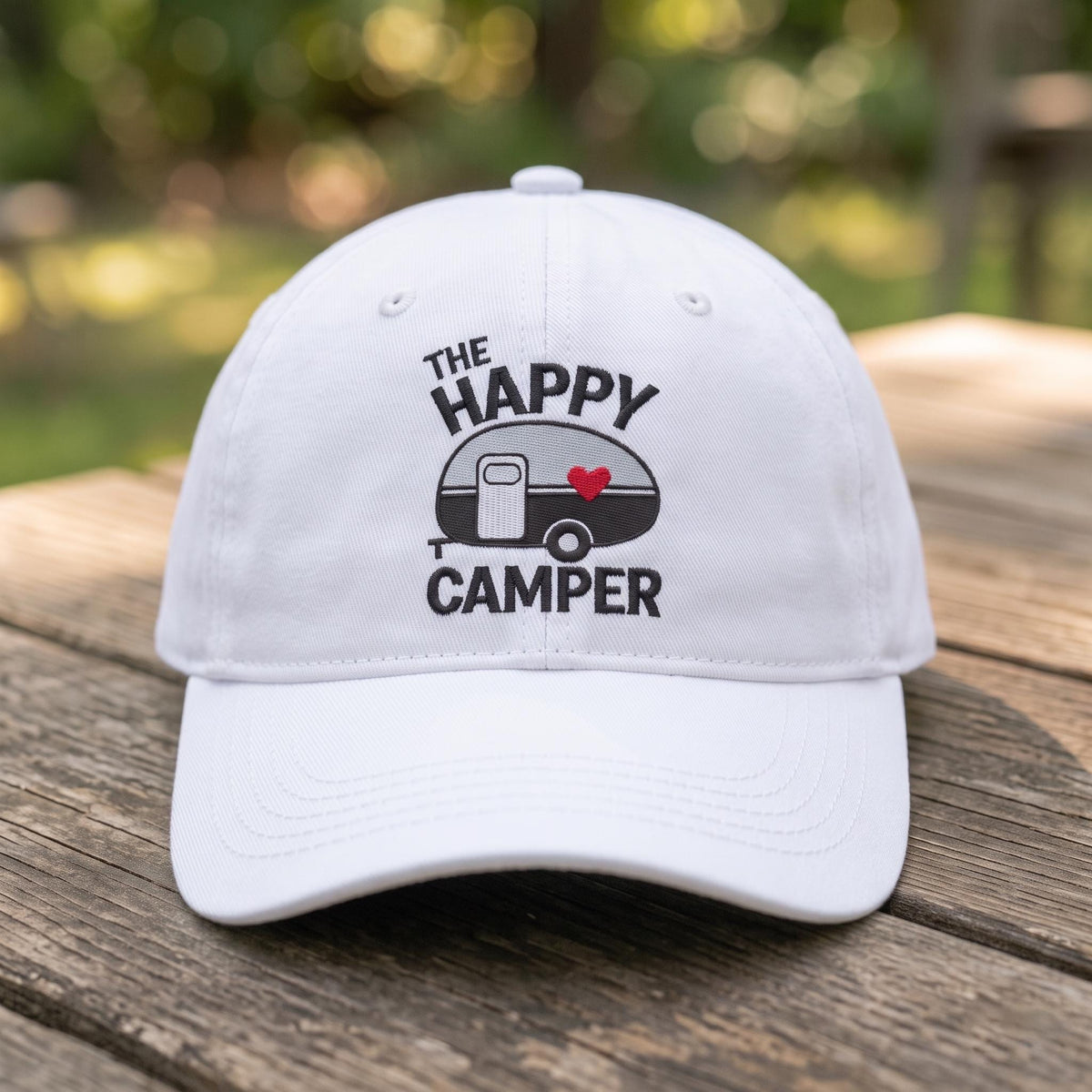The Happy Camper Hat Custom Embroidered Camping Baseball Cap Personalized Camper Van Gift Retro Road Trip Hats Family Matching Caps