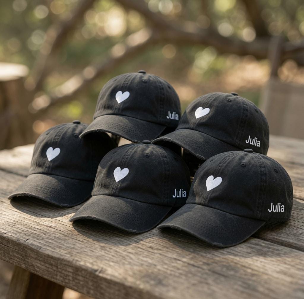 Heart Hat With Side Name Custom Embroidered Heart Baseball Cap Personalized Valentine Gift Vintage Washed Cotton Cute Dad Cap