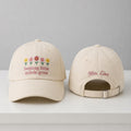 Floral Teacher Embroidered Hat, Personalized Flower Baseball Cap, Educator Appreciation Gift