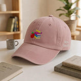 Custom Teacher Book and Apple Embroidered Hat, Personalized Educator Baseball Cap
