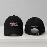 Back to School Embroidered Hat, Custom Teacher Name Baseball Cap, Apple Design Gift