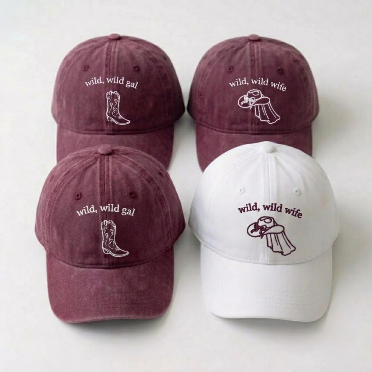 Wild Wild Wife Embroidered Hat, Western Bachelorette Cap, Custom Cowgirl Bach Hat, Nashville Rodeo Party Hat, Team Bride Baseball Cap