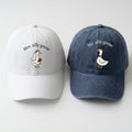 Matching Goose Couple Embroidered Hats, Personalized Bride Groom Baseball Caps, Wedding Gift