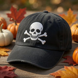 Custom Icon Halloween Embroidered Hat - Spooky Witch & Skull Dad Cap