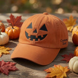 Custom Icon Halloween Embroidered Hat - Spooky Witch & Skull Dad Cap