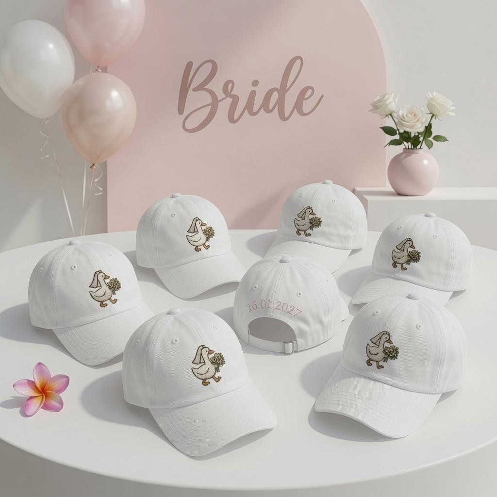 Personalized Goose Bride Embroidered Hat, Custom Name Bridal Baseball Cap, Bachelorette Gift