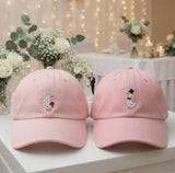 Personalized Goose Couple Embroidered Hats, Matching Bride and Groom Baseball Caps, Wedding Gift
