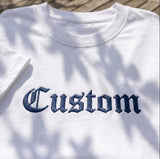 Custom Old English Embroidered Shirt, Personalized Gothic Font Name Cotton Tee