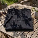 Custom Old English Embroidered Shirt, Personalized Gothic Font Name Cotton Tee
