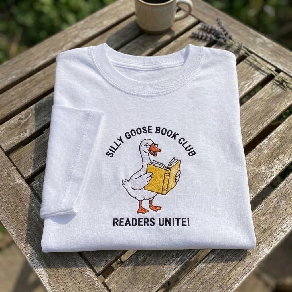 Silly Goose Book Club Shirt, Funny Goose Reading Cute Bookworm Bookish Tee