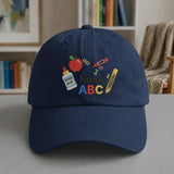 Custom Apple Teacher Embroidered Hat, Personalized Name Baseball Cap, Classroom Gift