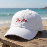 Custom The Mrs Embroidered Baseball Cap - Personalized New Bride Honeymoon Wedding Gift Cotton Dad Hat