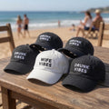 Custom Bachelorette Hats | Wife Vibes Drunk Vibes Beach Cap | Personalized Bride Squad Dad Hat | Custom Embroidered Baseball Cap
