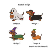 Personalized Dachshund Halloween Hat, Custom Wiener Dog Embroidered Baseball Cap, Pet Lover Gift